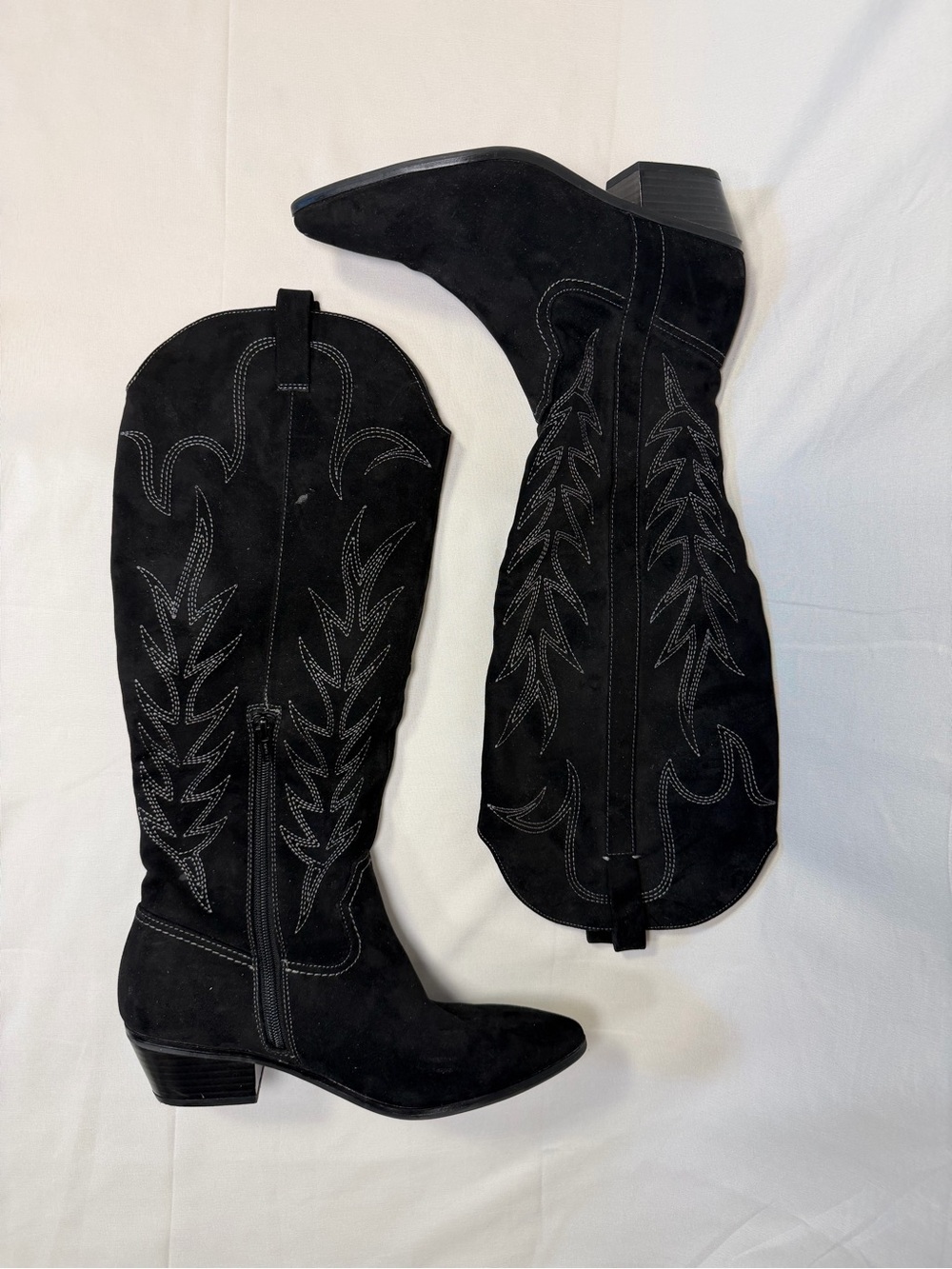 Universal Thread Black Suede Over-the-Knee Western Boots